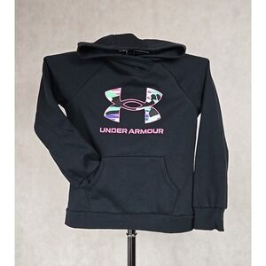 Under Armour Hoodie Girl Size Medium Pullover Hooded Sweatshirt Black Camo NWT